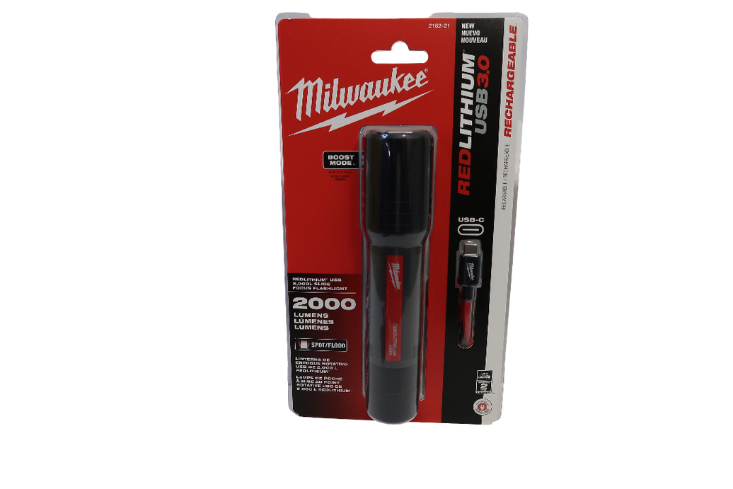 Milwaukee 2162-21 2000 Lumen Rechargeable Flashlight