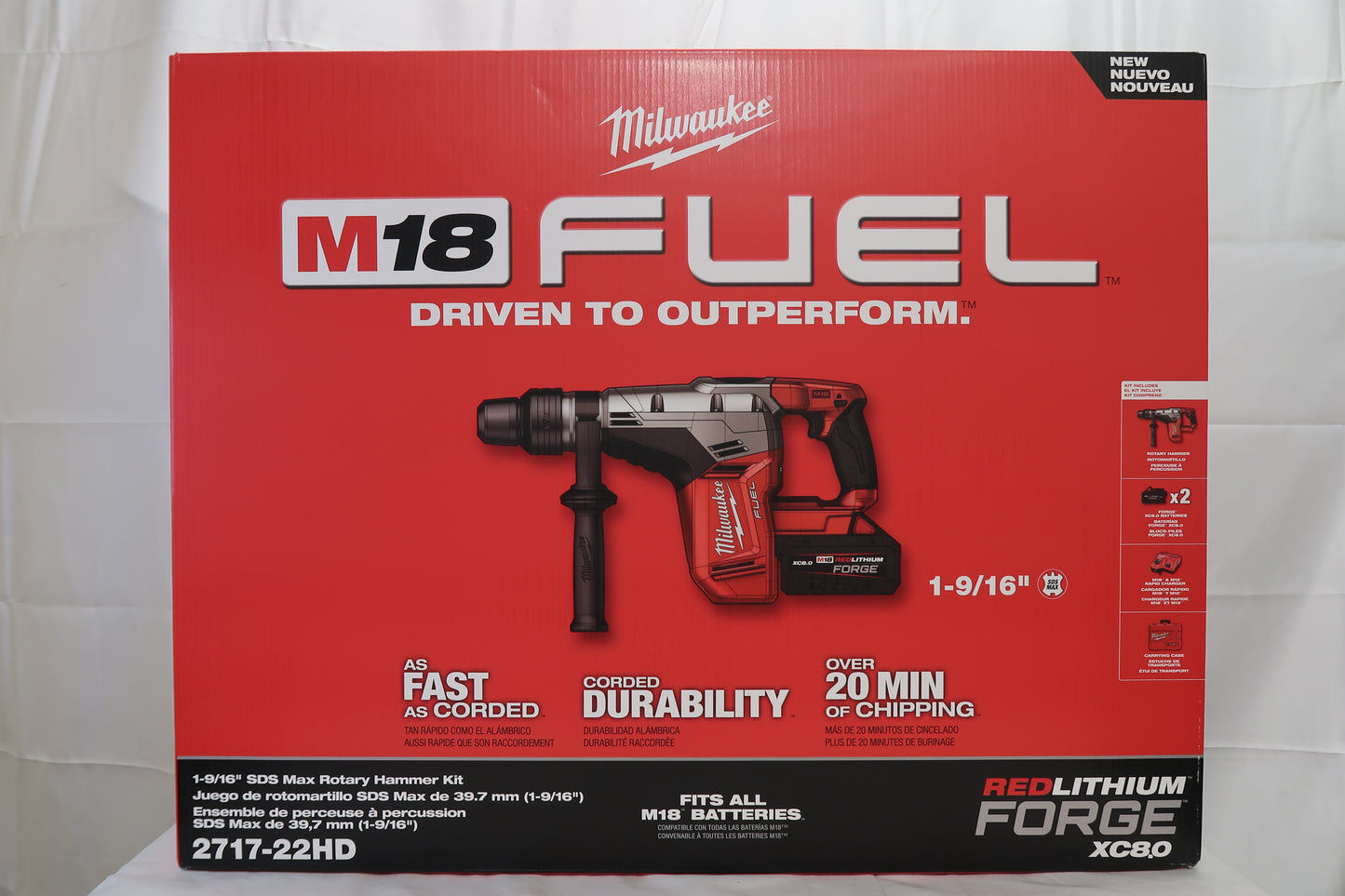Milwaukee 2717-22HD 1 9/16" SDS Max Cordless Rotary Hammer Kit