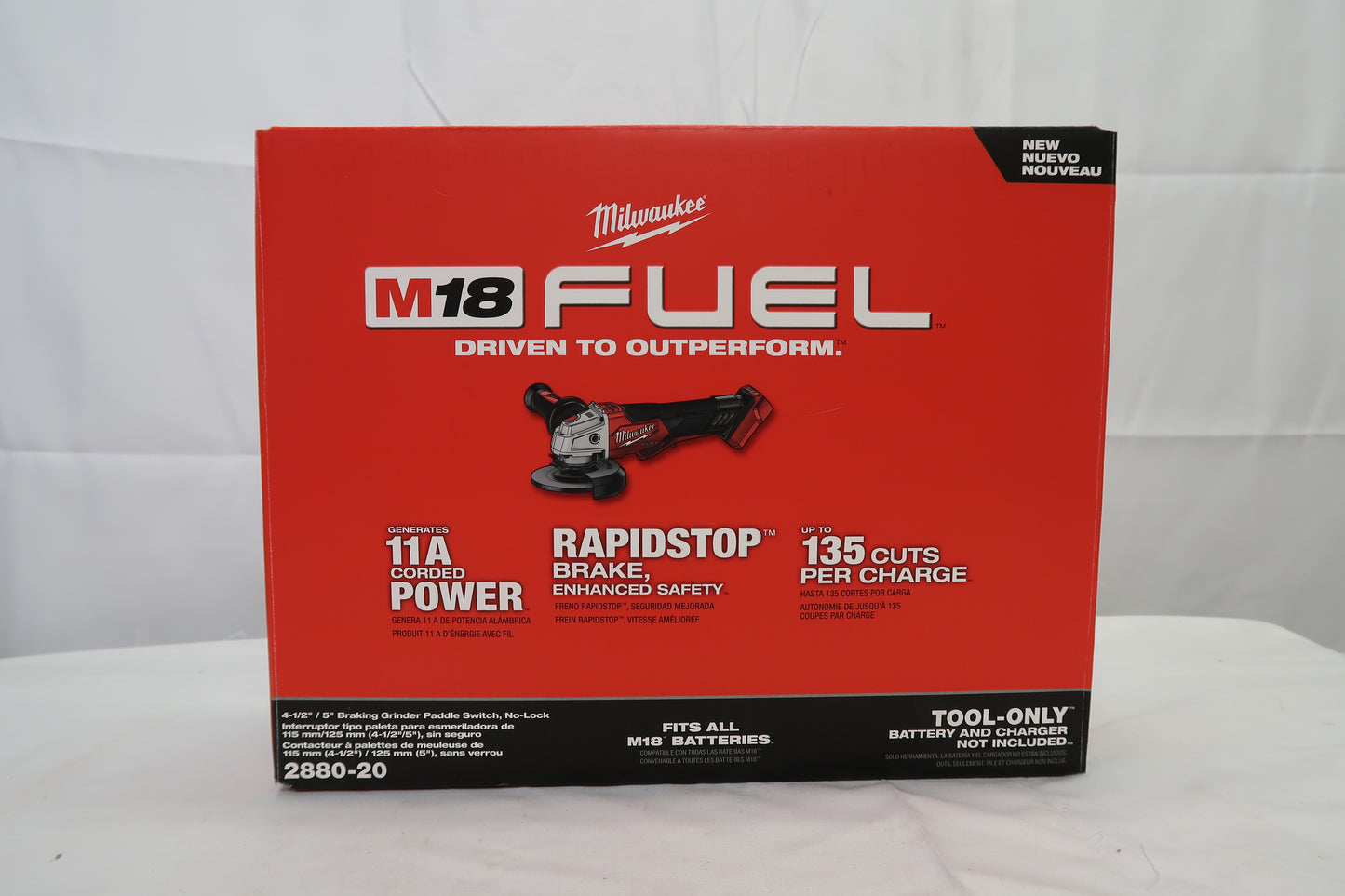 Milwaukee 2880-20 M18 Fuel 4 1/2"-5" Paddle Switch Grinder (Tool Only)