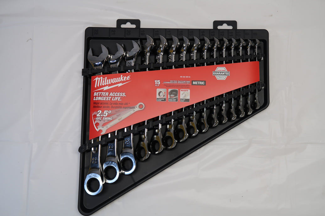 Milwaukee 48-22-9516 15pc Metric Ratcheting Combination Wrench Set