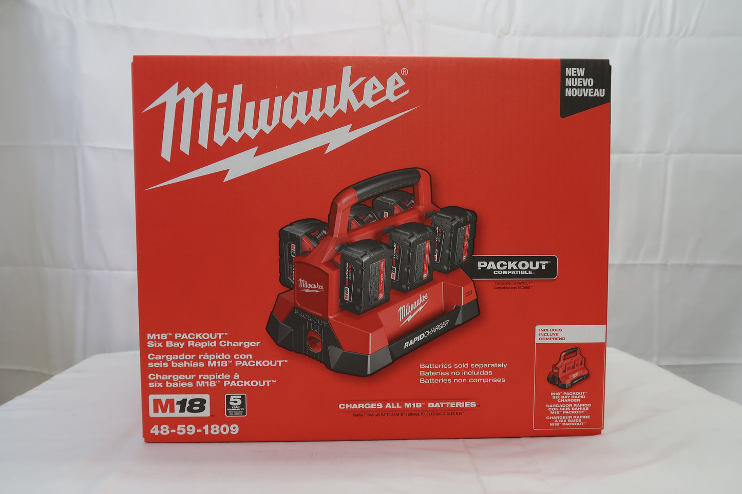 Milwaukee 48-59-1809 M18 PACKOUT Six Bay Rapid Charger