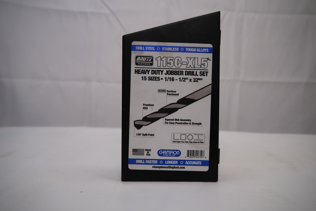 Champion 115C-XL5 15 Piece Metal Cutting Drill Bit SET