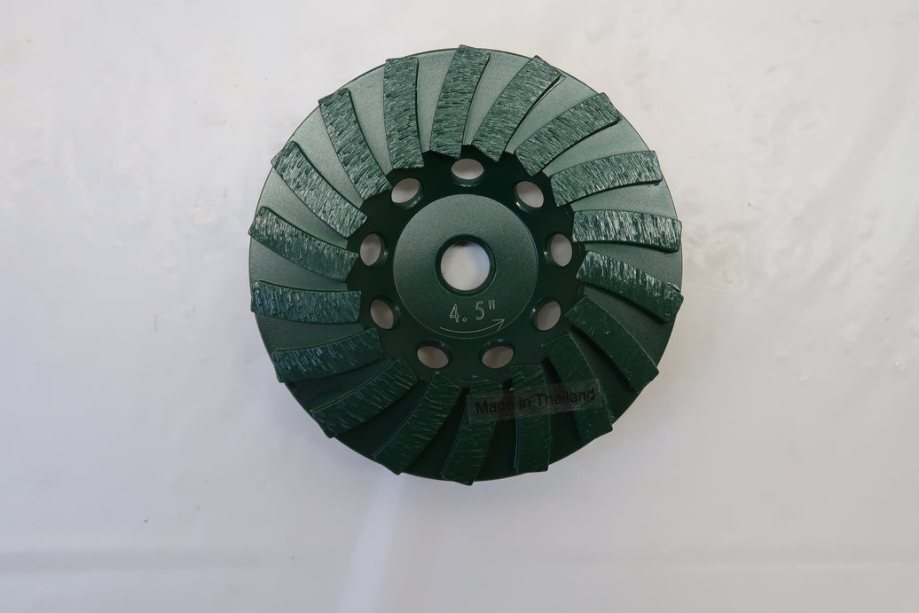 Diamond Products 94129 4-1/2" 18 Segmented "Utility Green" Spiral Turbo Cup Wheel