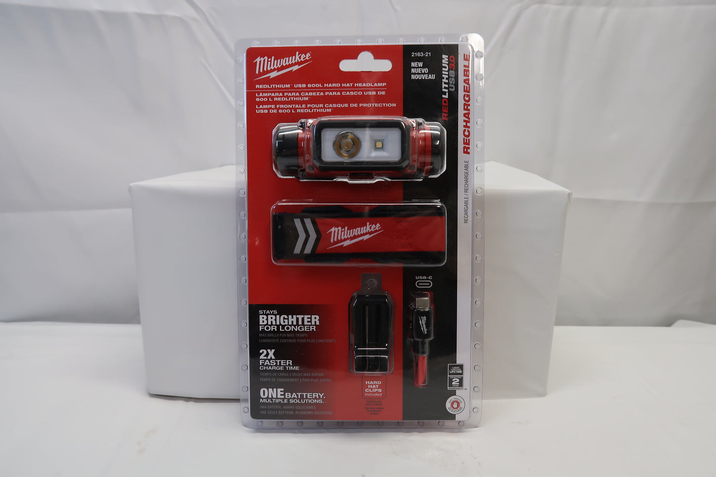 Milwaukee 2163-21 REDLITHIUM USB 600L Hard Hat Headlamp