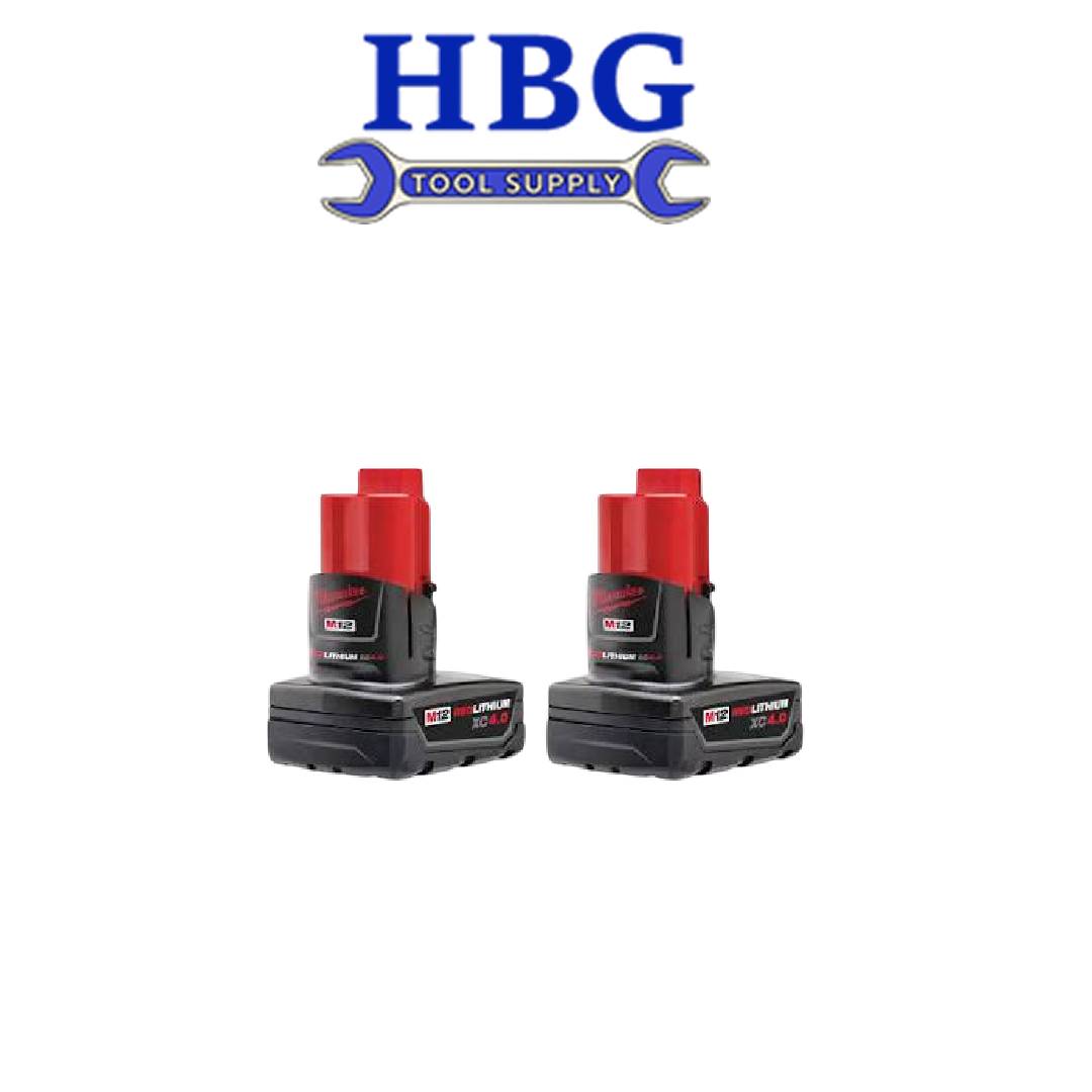 Milwaukee 48-11-2442 M12 4.0ah Batteries (2 Pack)