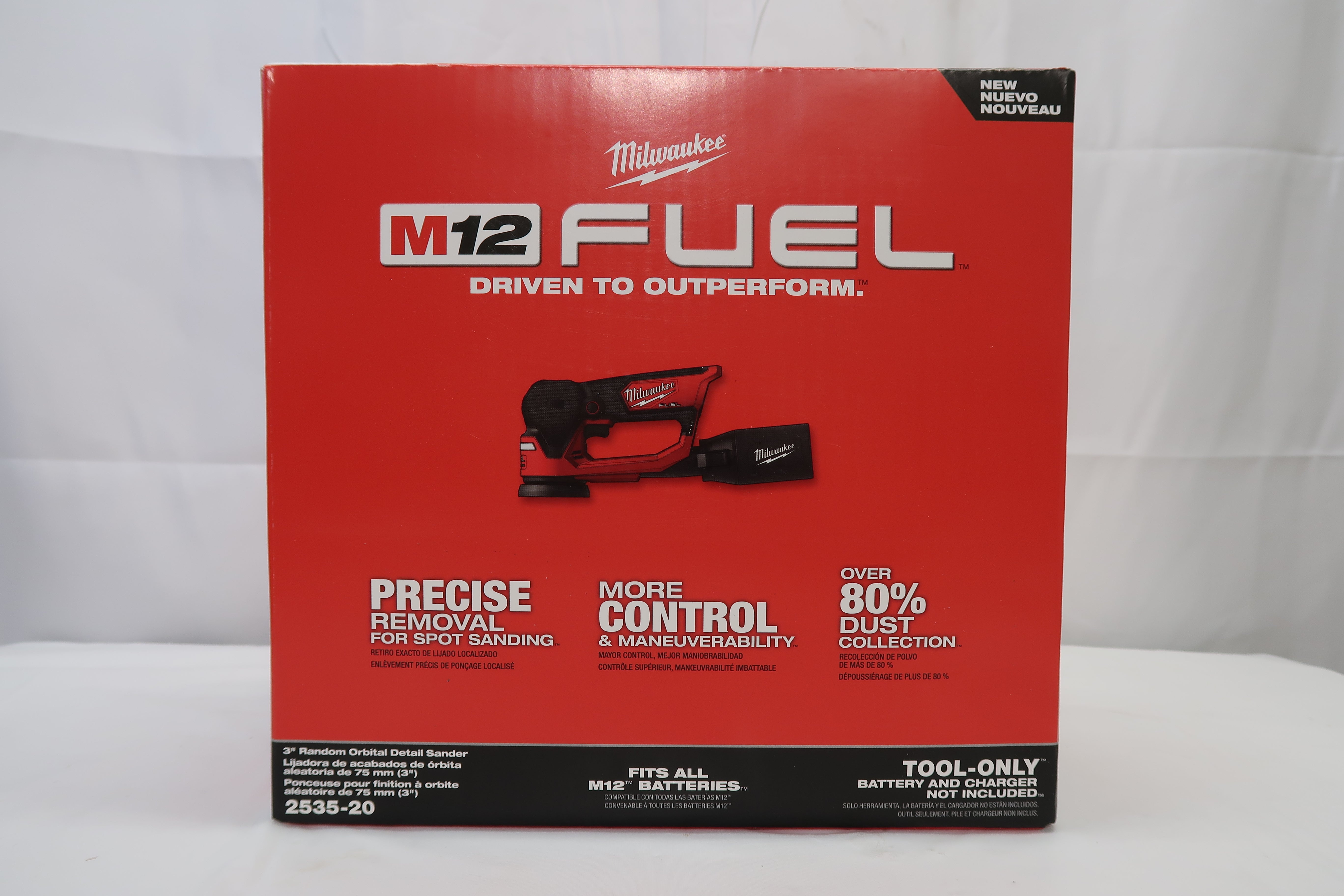 Milwaukee 2535-20 M12 FUEL 3" Random Orbital Detail Sander