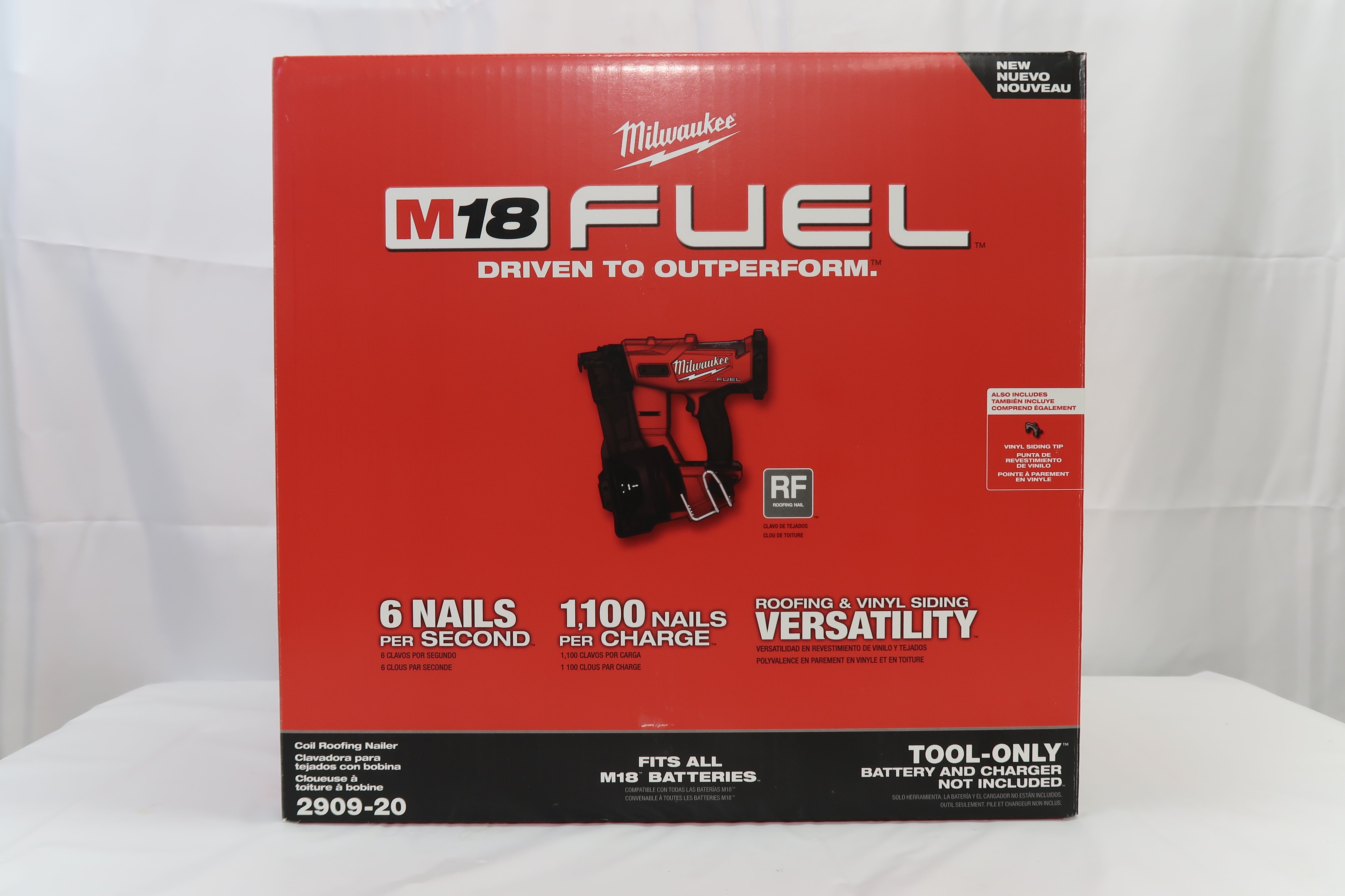 Milwaukee 2909-20 M18 FUEL 15 Degree Roofing Nailer