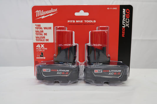 Milwaukee 48-11-2462 M12 XC6.0Ah Battery 2 Pack