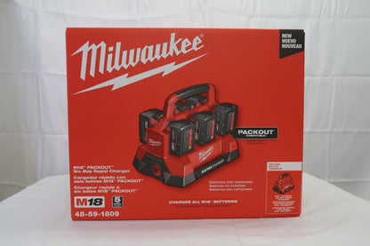 Milwaukee 48-59-1809 M18 PACKOUT Six Bay Rapid Charger