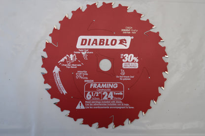 Diablo D0624 6-1/2" Wood Framing Blade (24T)