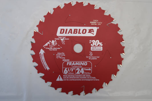 Diablo D0624 6-1/2" Wood Framing Blade (24T)