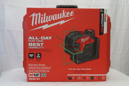 Milwaukee 3624-21 M12 Green Cross Line & 4 Points Laser Kit