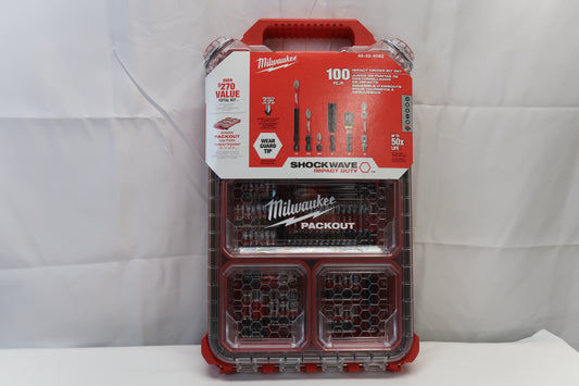 Milwaukee 48-32-4082 100pc SHOCKWAVE Impact Bit Set with PACKOUT Case