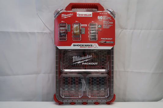 Milwaukee 48-32-5162 60pc SHOCKWAVE Impact Bit Set With PACKOUT Case