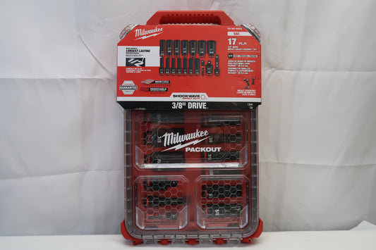 Milwaukee 49-66-6800 17pc SAE 3/8" Impact Socket Set With PACKOUT Case