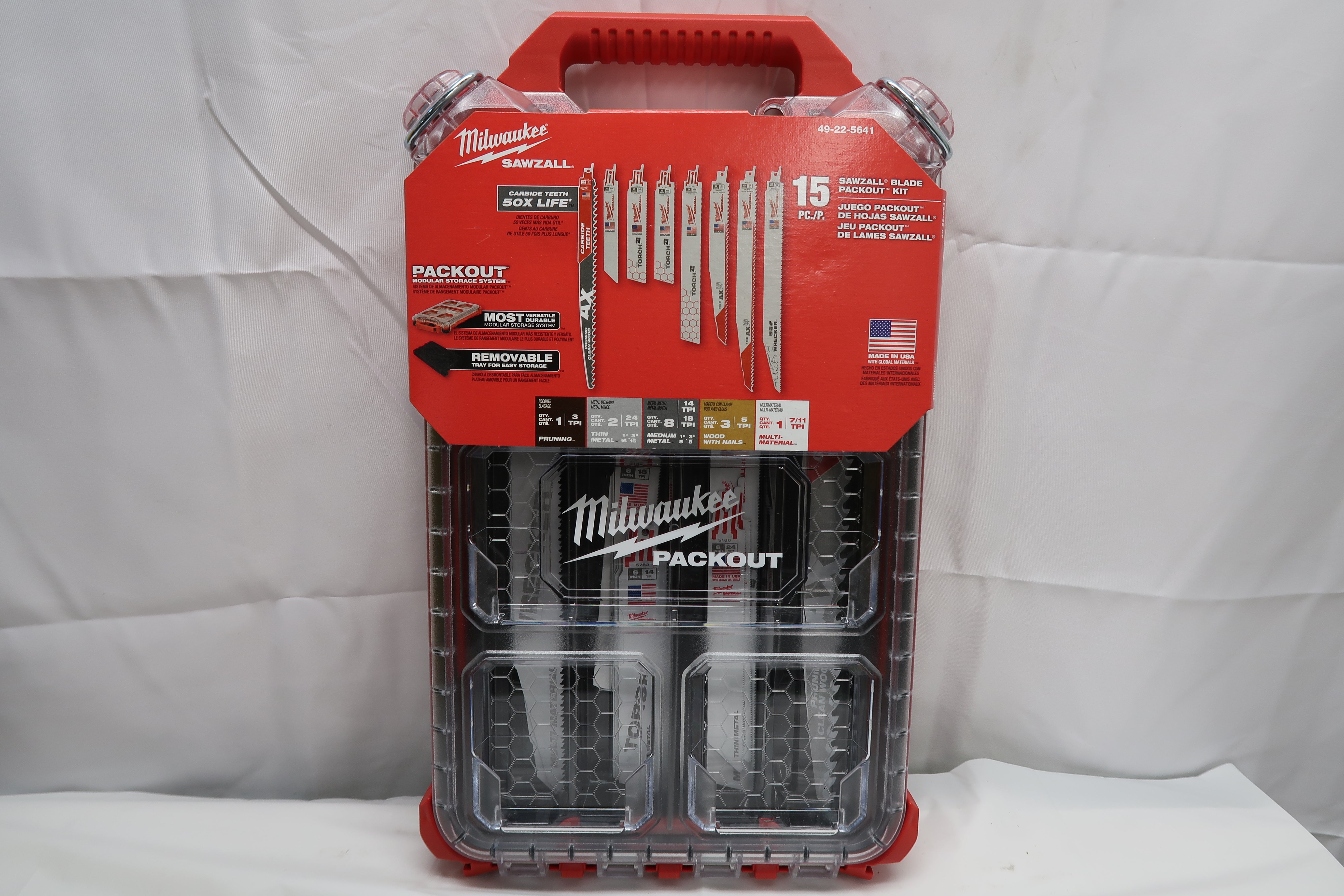 Milwaukee 49-22-5641 15pc SAWZALL Blade Kit With PACKOUT Case