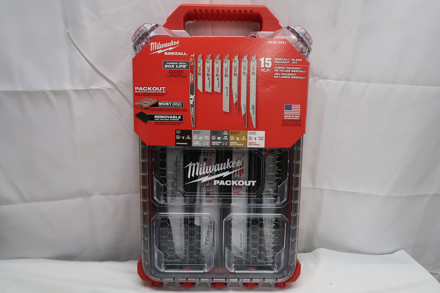 Milwaukee 49-22-5641 15pc SAWZALL Blade Kit With PACKOUT Case