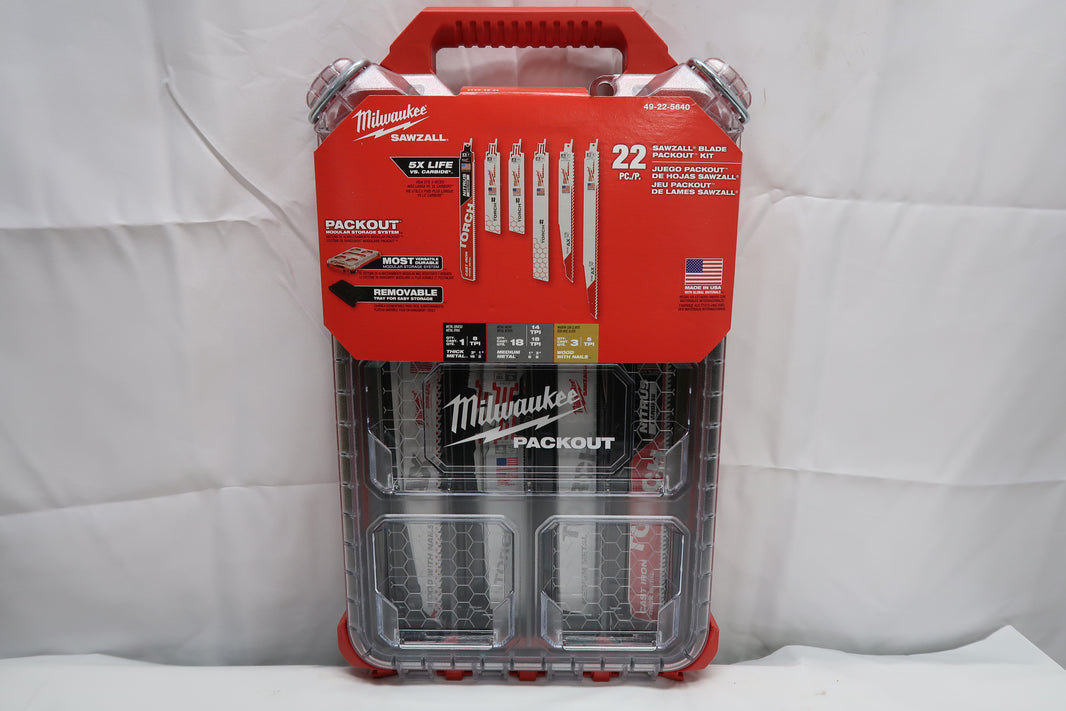 Milwaukee 49-22-5640 22pc Sawzall Blade Kit With PACKOUT Case