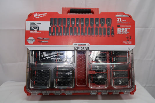 Milwaukee 49-66-6806 31pc 1/2" SAE/Metric Drive Impact Socket Set With PACKOUT Case